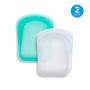Stasher 100% Silicone Reusable Bags, Pocket Storage Size, 4.5-inch (4-ounce), Set of 2, Clear + Aqua