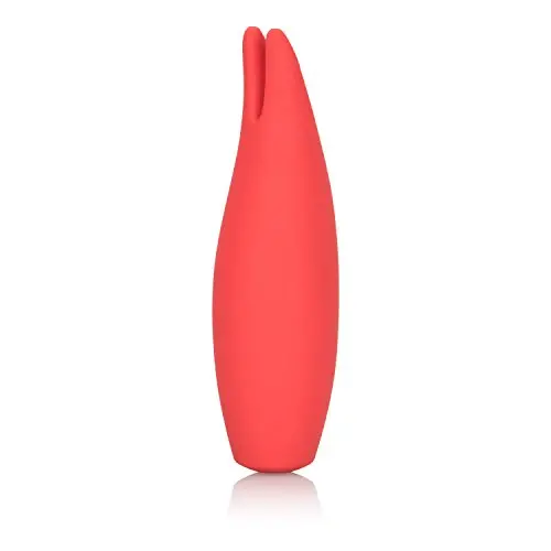 CalExotics Red Hot Flare - 10-Function Waterproof Vibrator ? Rechargeable Silicone Compact Teaser Vibe ? Adult Sex Massager for Couples - Red