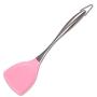 Pink/Black Stainless Steel Handle Silicone Cooking Tool Sets Egg Beater Spoon Spatula Kitchenware Kitchen Utensils Sets,Slotted Spoon Pink