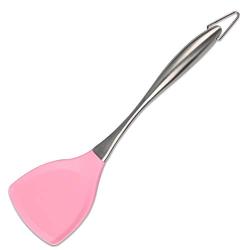Stainless Steel Silicone Kitchenware 8 Piece Set Non-stick Baking Soup Spoon Shovel Face Pink 304 Steel Handle Cooking Tools