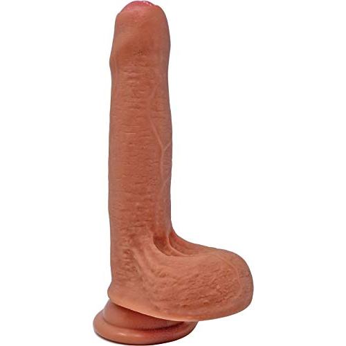 The Lifeguard by FUKENA - Realistic Uncircumcised Dual Density Silicone Dildo, 5.5 Inches Insertable (Light Skin with Colored Glans)