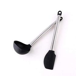 Hjyi Silicone Kitchen tools stainless steel pipe handle silicone kitchenware high temperature silicone kitchenware 8-piece set