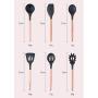 JunbosiKitchenware Silicone Kitchenware Set of 9 Nonstick Cookware Spoon Tool Set Shovel Soup Fishing Hedgeware Green Cooking Cookware