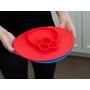 ezpz Sesame Street Elmo Mat - One-Piece Silicone placemat + Plate (Red)