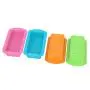 Bakerpan Silicone Mini Cake Holders, 4.5 Inch Loaf Pan, Rectangle Shape Mold, Set of 4