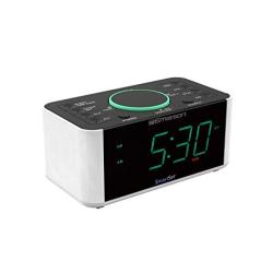 Emerson Alarm Clock Radio and QI Wireless Phone Charger with Bluetooth, Compatible with iPhone Xs Max/XR/XS/X/8/Plus, 10W Galaxy S10/Plus/S10E/S9, All Qi Compatible Phones, ER100202