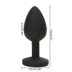 Zripool New 7 * 2.8cm Black Small ?e-xy Silicone Rhinestone Jewelry Butt Amal Plùg ?e-x Toy