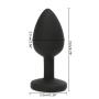 Zripool New 7 * 2.8cm Black Small ?e-xy Silicone Rhinestone Jewelry Butt Amal Plùg ?e-x Toy