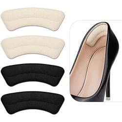 Heel Grips Liner, Comfortable Suede Heel Insert to Fit The Shoe, Prevent The Heel from Slipping Off Due to Oversized Shoes, 4 Pairs Heel Protector Pads