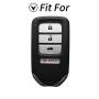 Hey Kaulor for Honda 4 Buttons Smart Key Fob Remote Covers Case Holder Genuine Leather for 2018 Honda Fit EX Accord Ridgeline HRV Keyless Entry