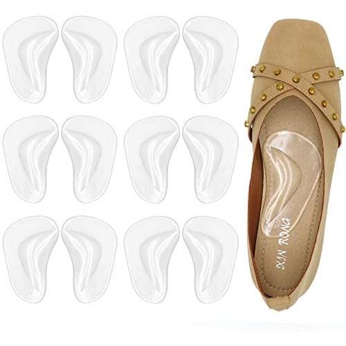 Gel Arch Support Cushions for Men & Women, Shoe Insoles for Flat Feet, Reusable Arch Inserts for Plantar Fasciitis, Adhesive Arch Pad for Relieve Pressure and Feet Pain