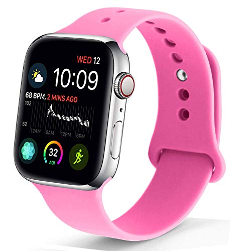 NUKELOLO Sport Band Compatible with Apple Watch 38MM 40MM 42MM 44MM,Soft Silicone Replacement Strap Compatible for Apple Watch Series 5/4/3/2/1