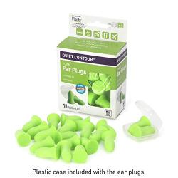 Flents Quiet Contour Ear Plugs/Earplugs | 10 Pair | Case Included | NRR 33 | Made in The USA