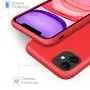 MoKo Compatible with iPhone 11 Case, Shockproof Slim Fit Liquid Silicone Gel Rubber Protective Case Soft Touch Back Cover Fit Apple iPhone 11 6.1 inch 2019 - Red