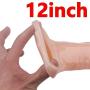 Silicone Cóndom Reusable Pênnís Sleeve Enlargement Toys for Men Chástity Clítoris Stímulator Pênnís Rings 12 INCH Skin Color