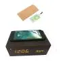 TuoP Wood Alarm Clock Qi Charger Wireless Bluetooth Speaker with NFC/LED Temperature/ Time Display with Qi Wireless Charging Receiver Pad