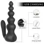 Risunpet Anal Vibrator Prostate Massager for Men,10 Speeds Silicone Rechargeable and Waterproof G-Spots Pull Beads Vaginal Sex Toy Butt Plug for Women, Prostate Spot Stimulator Adult Sex Toy