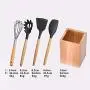 Gwjs Silicone Wooden Handle Kitchen Utensils, Non-stick Spatula Silicone Spatula Set Silicone Kitchenware Cooking Utensils-eight Piece Set 32.2cm(12.7inch)
