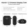 AirPods Case Cover Newest Silicone Skin Cute Full Protective Case Cover with Keychain Compatible with Apple Airpods 2 & 1 Wireless Charging Case, Airpods Accesssories (Black 2)