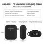 AirPods Case Cover Newest Silicone Skin Cute Full Protective Case Cover with Keychain Compatible with Apple Airpods 2 & 1 Wireless Charging Case, Airpods Accesssories (Black 2)