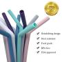 Senneny Set of 12 Silicone Drinking Straws for 30oz and 20oz Tumblers Yeti/Rtic- Reusable Silicone Straws BPA Free Extra Long with Cleaning Brushes- 6 Straight + 6 Bent (8mm diameter)
