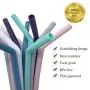 Senneny Set of 12 Silicone Drinking Straws for 30oz and 20oz Tumblers Yeti/Rtic- Reusable Silicone Straws BPA Free Extra Long with Cleaning Brushes- 6 Straight + 6 Bent (8mm diameter)