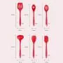 ZOUWEILING Silicone Kitchenware Kitchenware Stainless Steel Silicone Kitchenware Set Silicone Kitchenware Set Spatula Set Convenient Storage Durable,Red