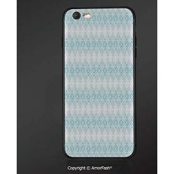 Compatible with iPhone 6 Ultra Slim Shockproof TPU Back Cover for iPhone 6S,Ikat,Aztec Culture Inspired Geometrical Motifs with Cross in The Middle South American Decorative,Blue Pale Grey