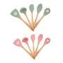 6 Pcs/Set Kitchen Wood Frame Silicone Kitchen Utensils Cooking Utensils Cooking Tool Sets Spoon Shovel Base Kitchenware Set