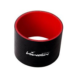 Hiwowsport Straight Silicone 4-Ply Straight Coupler Silicone Hose 76mm Length (3.5"(89mm), Black+Red)