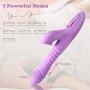 G Spot Vibrator, Fencos USB Charge Vibrating Stimulator Dildo Silicone Waterproof Hand-held Vibrating for Women 360 Degree Dual Motors Sex-Toys, Purple