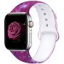 EXCHAR Compatible with Apple Watch Band 40mm 38mm 44mm 42mm Fadeless Pattern Printed Floral Bands Silicone Replacement Band for iWatch Series 5 Series 4/3/2/1 for Women Men