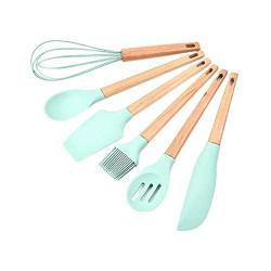 Cooking 6pcs Environmental Protection Durable Kitchen Ware Silicone Kitchenware Set of 6 Non-Stick Cooking Colander Set Kitchen Tool Egg Beater Brush Butter Scraper Heat Resistant Chef Kitchen