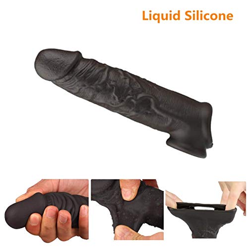 Silicone penile Condom Expander expands Male Chastity Toys Lengthen Cock Sleeves Dick Socks Reusable Condoms 7236