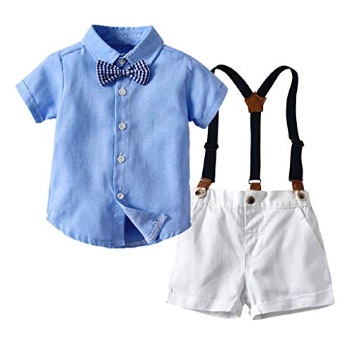 Toddler Infant Baby Boys Gentleman Cool and Cute Bow Tie T-Shirt Tops+Shorts Overalls Clothes Outfits