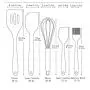 Cooking Spoon Shovel Silicone Cooking Kitchenware Set 10 Piece Set Non-Stick Shovel Colander Egg Beater Food Clip, multicolor