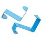 MOVEmen Color Stainless Steel Double Door Back Hook Kitchenware Umbrella Clothes Garbage Bag Hook Jewelry Stand Bathroom Hook Clothing Support Mop Clip Towel Rack Kitchen Storage Rack (Blue)