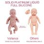 Vollence 14 inch Realistic Reborn Baby Doll,PVC Free,Solid Platinum Liquid Full Body Silicone Real Baby Dolls,Lifelike Soft Handmade Silicone Baby Doll with Clothes -Boy