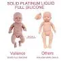 Vollence 14 inch Realistic Reborn Baby Doll,PVC Free,Solid Platinum Liquid Full Body Silicone Real Baby Dolls,Lifelike Soft Handmade Silicone Baby Doll with Clothes -Boy
