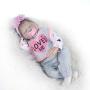 KEIUMI Reborn Baby Dolls Sleeping Girls Lifelike Soft Silicone Babys 22" Handmade Baby Doll Realistic Reborn Babies Cute Doll Gift Set for Ages 3+