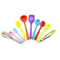 YWT 10 Piece Silicone Kitchenware Set Non Stick and Heat Resistant Kitchen Accessories Suitable for Cooking and Baking Antibacterial Easy to Clean No BPA Dishwasher Safe