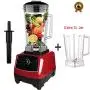 3Hp 2200W Heavy Duty Commercial Blender Mixer Juicer High Power Food Processor Ice Smoothie Bar Fruit Electric Blender,Red Extra Jar,Au Plug