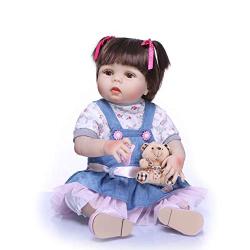 Zero Pam Binxing Toys 23 inch Washable Reborn Baby Dolls Silicone Vinyl Full Body Anatomically Correct Realistic Reborn Toddler Doll Handmade Newborn Girl Waterproof for Kids Age 3+ Gift Box Package