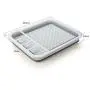 Draining rack folding silicon draining basket draining basket slim kitchenware easy dish storage dish stand stand drainer chopstick stand with monotone storage Northern Europe bicolor basket