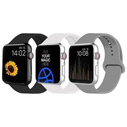 VATI Sport Band Compatible for Apple Watch Band 38mm 40mm 42mm 44mm, Soft Silicone Sport Strap Replacement Bands Compatible with 2019 Series 5 iWatch Apple Watch Series 4/3/2/1, Sport, Nike+, Edition