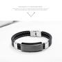 Magnetic Therapy Stainless Steel&Silicone Bracelets Bangle for Men Health Stress Relief Silica Gel Wristband