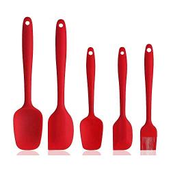 Food Grade Silicone Kitchen Utensils Silicone and Wood Cake Cream Spatula Brush Batter Baking Tool, Kitchenware