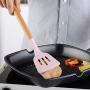 JunbosiKitchenware Solid Wood Handle with Storage Bucket Pink Silicone Kitchenware 11 Piece Set