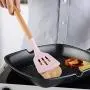 JunbosiKitchenware Solid Wood Handle with Storage Bucket Pink Silicone Kitchenware 11 Piece Set