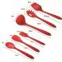 Silicone Kitchenware 10 Pieces - Cooking Set - Professional Kitchen Tool Set - BBQ, Baking,Red